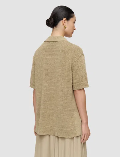 Joseph Rian Knit Cotton-blend Polo Top In Green