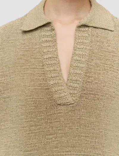 Joseph Rian Knit Cotton-blend Polo Top In Green