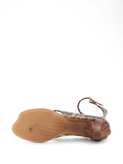 Chloé Jelly Flip-flop Sandals Tropical Print Shell Heel In Multi