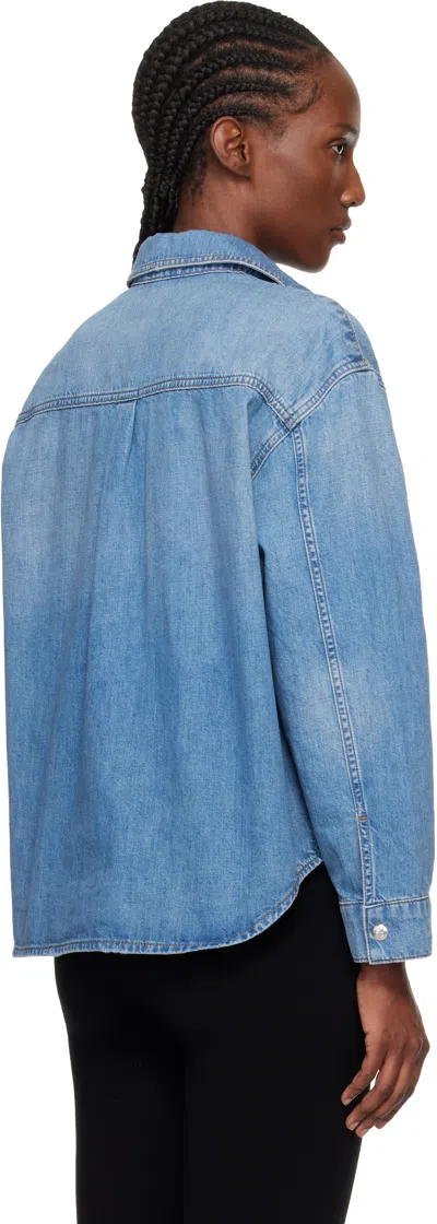 Anine Bing Womens Baltic Blue Paxton Oversized Denim Shirt