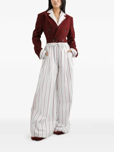 Dolce & Gabbana ストライプ ボタンシャツ In White