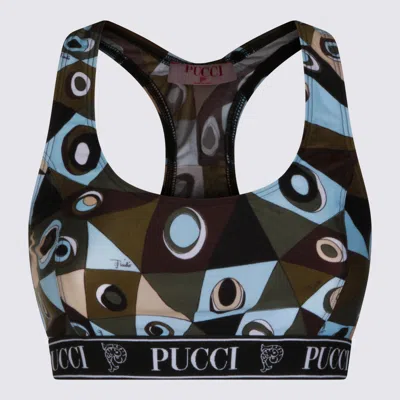 Pucci Bicolor Polyamide Top In Multi