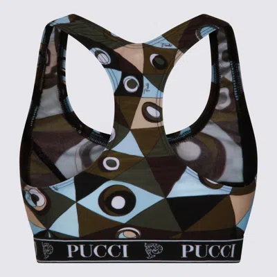 Pucci Bicolor Polyamide Top In Multi