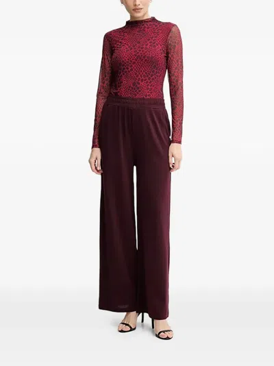 Marc Aurel Patterned Long-sleeved Top In Red