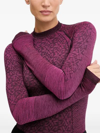 Newland Patterned Long-sleeve Base Layer In Pink