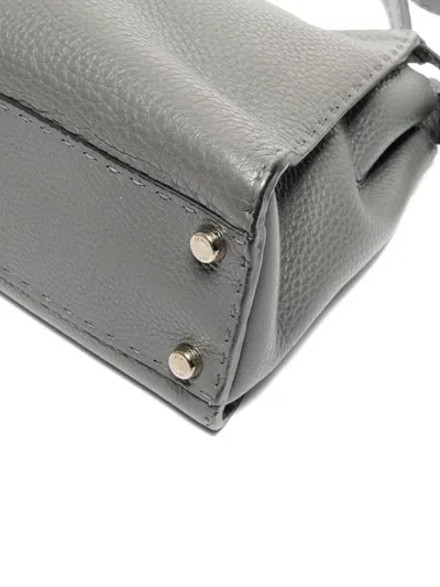 Pre-owned Fendi 2010s Top Handle Leather Handbag In Gray