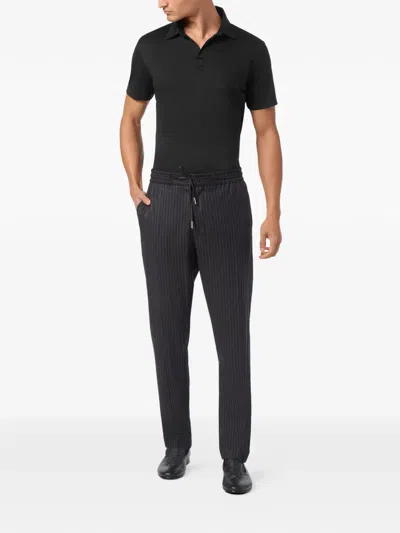 Billionaire 핀스트라이프 드로스트링 팬츠 In Black