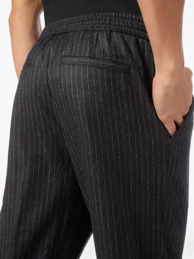 Billionaire 핀스트라이프 드로스트링 팬츠 In Black