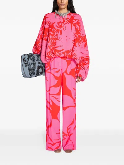 Dries Van Noten 플로럴 테일러드 팬츠 In Multi
