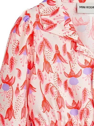 Mini Rodini 플로럴 프린트 퍼프 소매 셔츠 In Multi