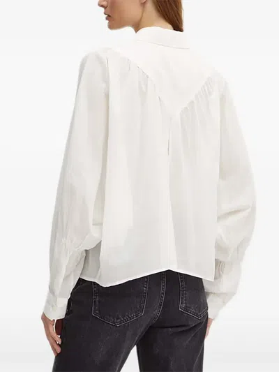 Sisley Paris 벌룬 소매 블라우스 In White