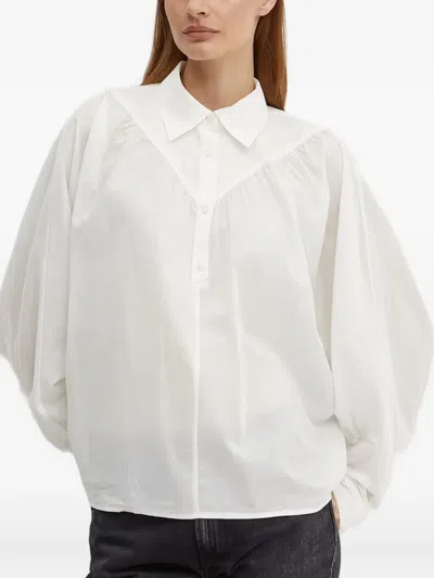 Sisley Paris 벌룬 소매 블라우스 In White