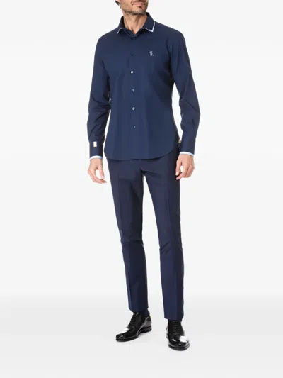 Billionaire 로고 자수 셔츠 In Blue