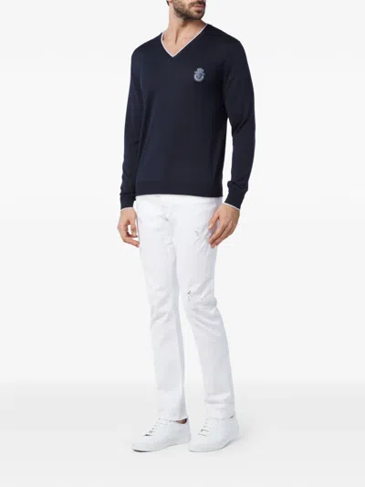 Billionaire 미겔 V넥 스웨터 In Blue