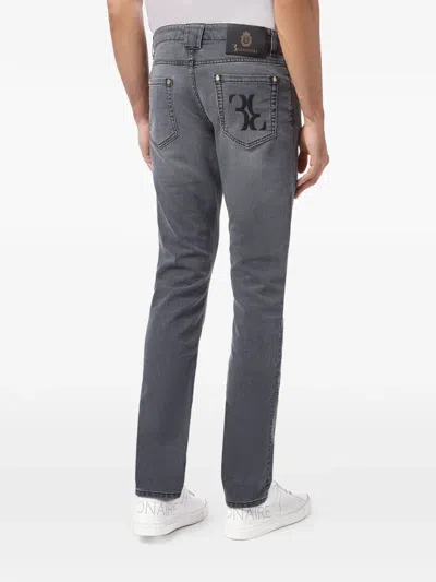 Billionaire 로고 스트레이트 팬츠 In Gray