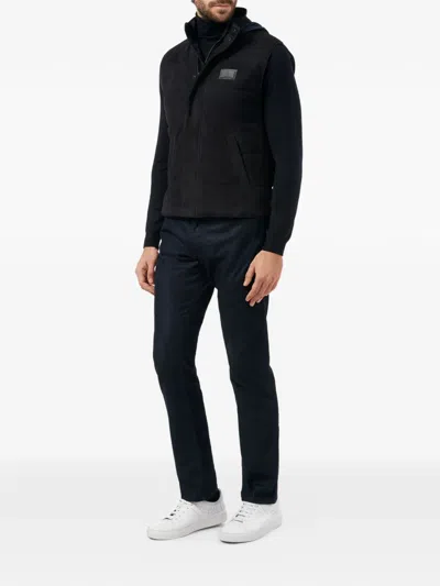 Billionaire 로고 패치 후드 베스트 In Black