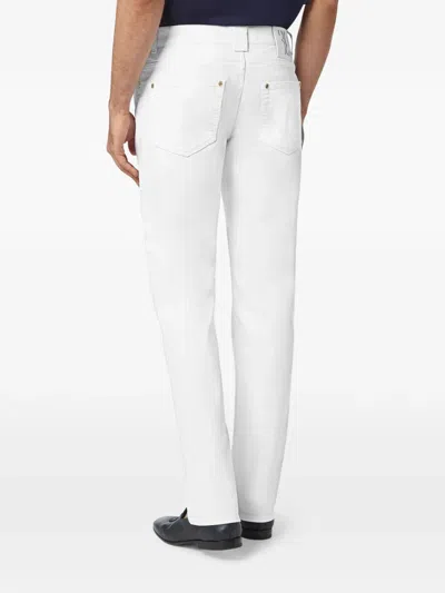 Billionaire 크레스트 스트레이트 컷 진 In White