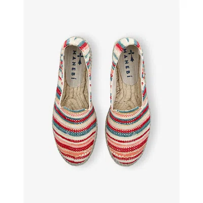 Manebi Cotton Stripe Espadrilles In Multi