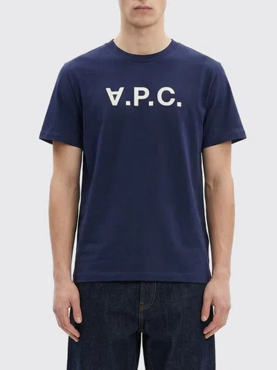 A.p.c. A. P.c. T-shirt Men Color Blue In Animal Print