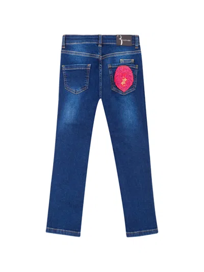 Billionaire Lion Stone-washed Jeans In Blue