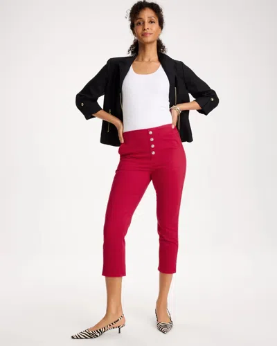 Chico's Pull-on Capri Jeans In Cherry Lush In Multi