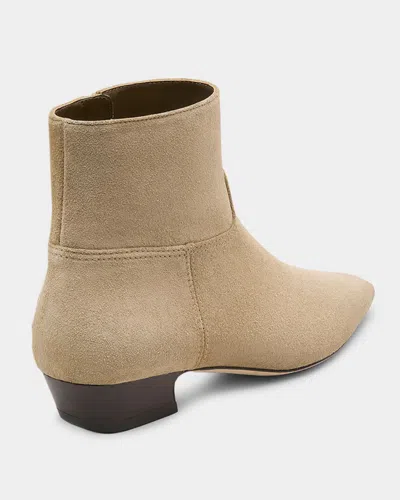 Stuart Weitzman Stassi Suede Zip Ankle Boots In Brown