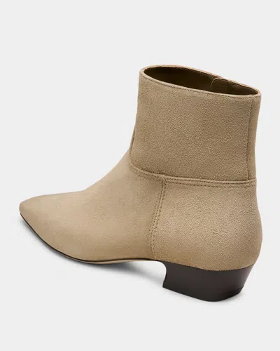 Stuart Weitzman Stassi Suede Zip Ankle Boots In Brown