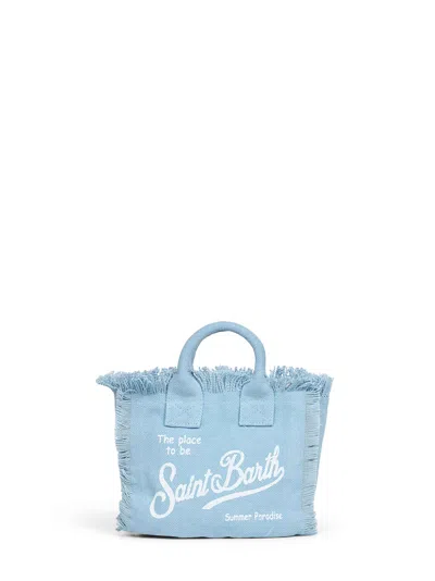 Mc2 Saint Barth Light Blue Mini Vanity Handbag With Shoulder Strap In Blue
