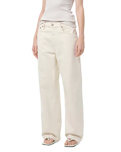 Agolde Womens Fortune Cookie (natural) 90's Straight-leg Mid-rise Cropped Denim Jeans In White