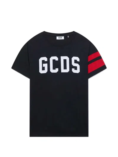 Gcds Man T-shirt Z0mlqc106j101 999r Regular Loose Ss T-shirt Black Red In Black