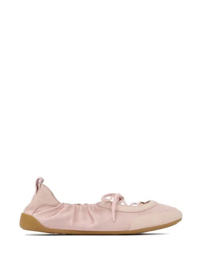 Chloé Kick Leather Ballet Flats Round Toe In Pink