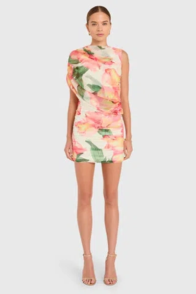 Amanda Uprichard Marcelle Dress In Hibiscus In Multi