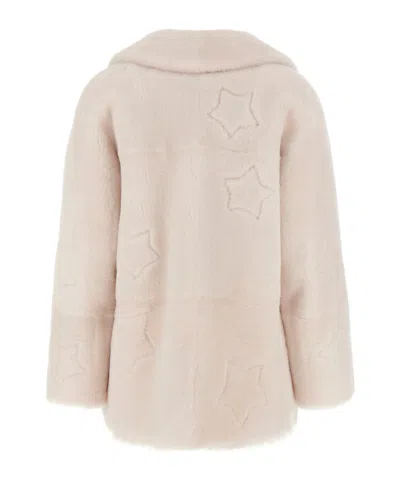 Blancha Shearling Jacket Star Pattern In Black