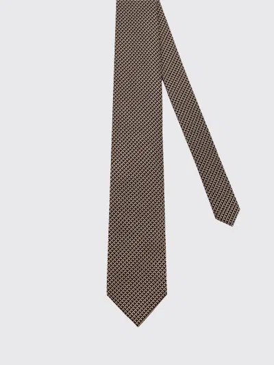 Tom Ford Patterned Silk Tie In Brown