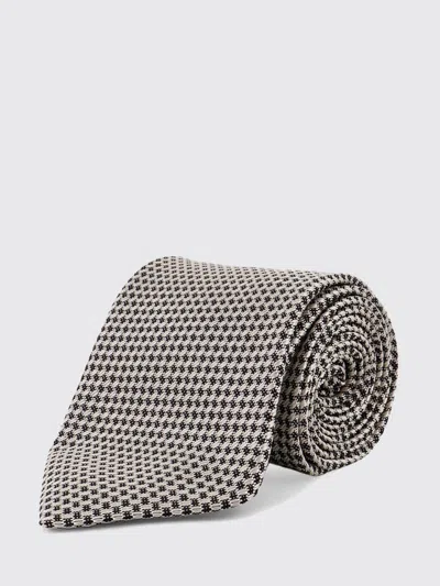 Tom Ford Patterned Silk Tie In Brown