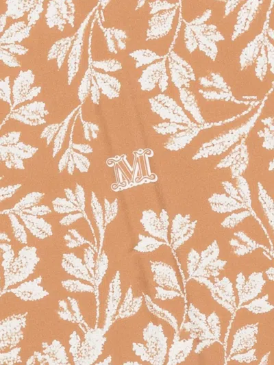 Max Mara Eclectic Geometric Pattern Scarf In Brown