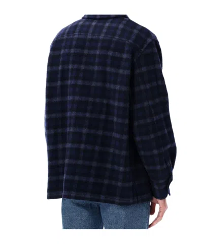 A.p.c. A. P.c. Stanley Check Wool Overshirt In Blue