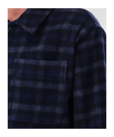 A.p.c. A. P.c. Stanley Check Wool Overshirt In Blue