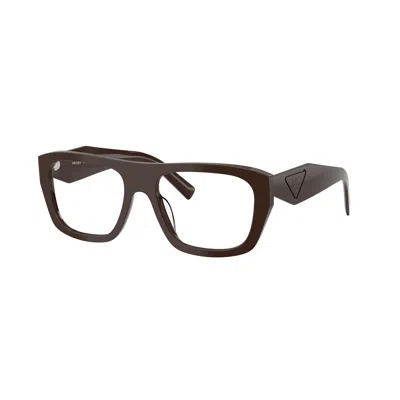 Prada Geometric-frame Glasses In Brown