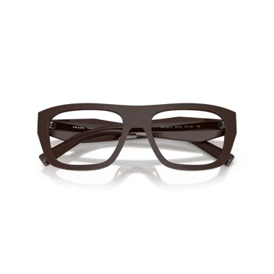 Prada Geometric-frame Glasses In Brown
