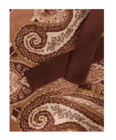 Zimmermann Womens Caramel Paisley Luna Wide-leg Silk Trousers Xl In Multi