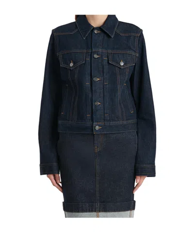 Khaite Augustine Buttoned Jacket In Blue