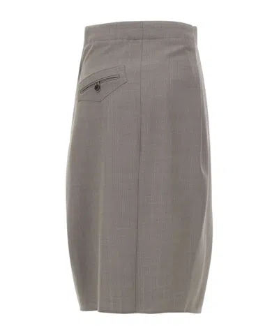 Victoria Beckham Asymmetric Virgin Wool Midi Skirt In Animal Print