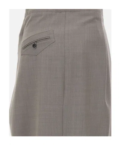 Victoria Beckham Asymmetric Virgin Wool Midi Skirt In Animal Print