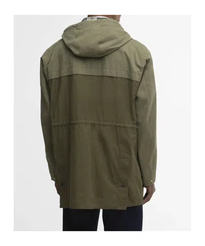 Barbour Logo-embroidered Coat In Neutral