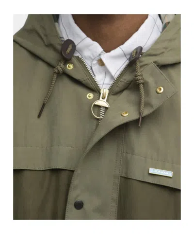 Barbour Logo-embroidered Coat In Neutral