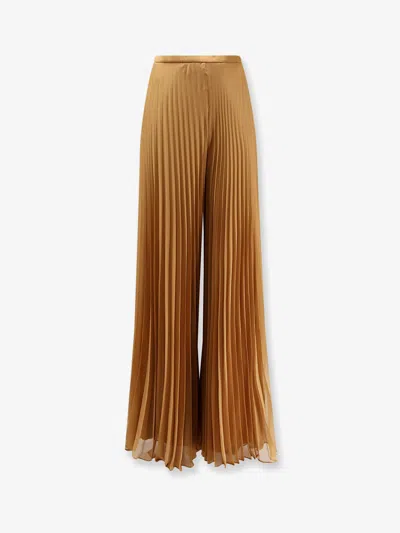 Max Mara Pianoforte Grembo Plisse Pants In Brown