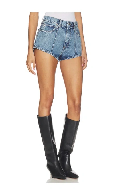 Frame The Tilt High Rise Denim Mini Shorts In Blue