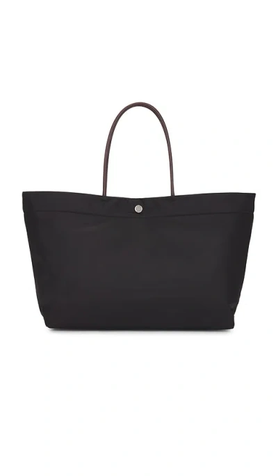 Tory Burch Ella Twisted Black Tote Bag With Logo On The Front In Ecoleather Woman In Black