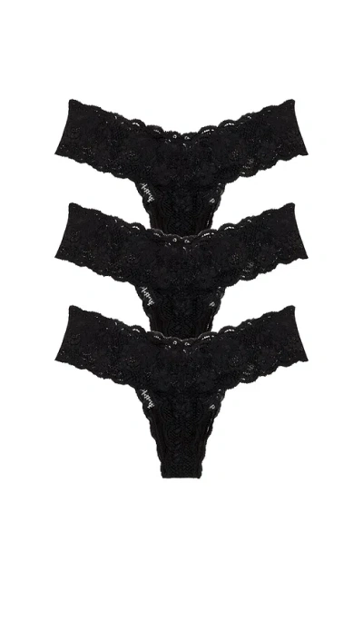 Cosabella Never Say Never Cutie 3 Pack Thong In Black